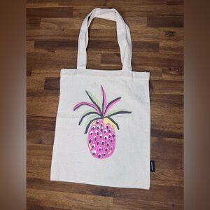 Volcom Small Canvas Tote with Pink Pineapple